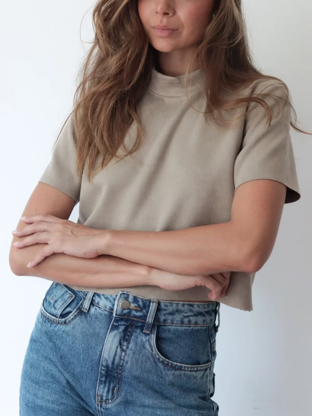 Blusa gola suede - canguru