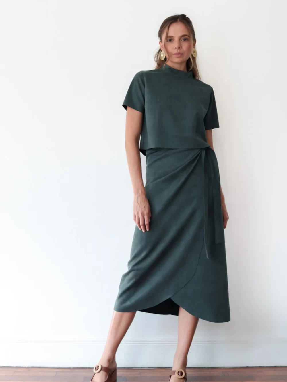 Saia envelope suede - verde