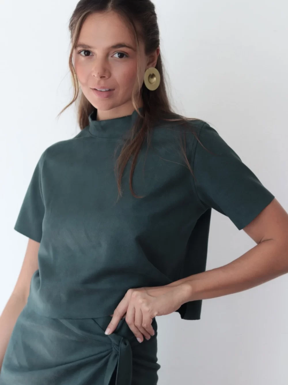 Blusa gola suede - verde