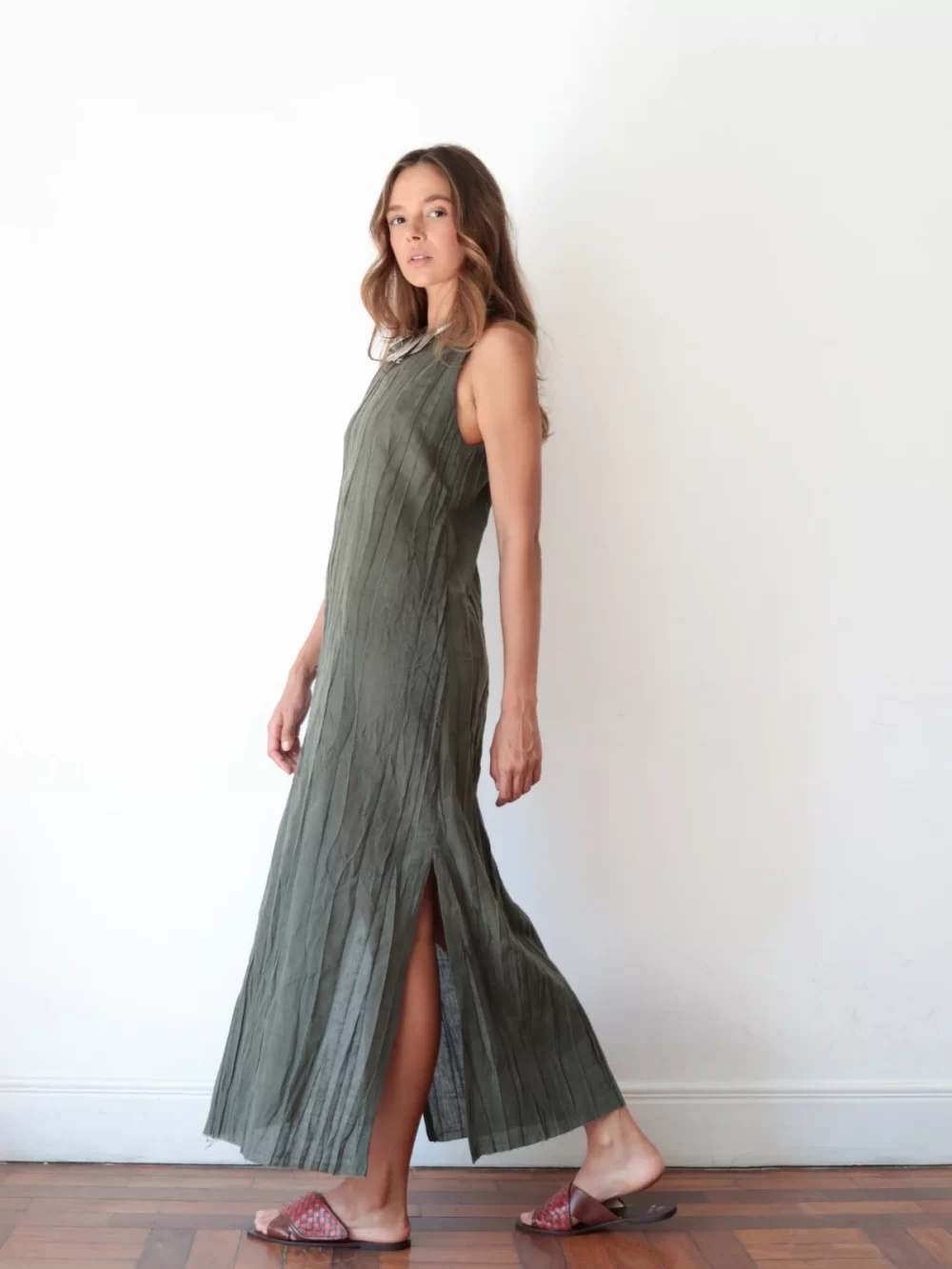 Vestido estonado - verde militar