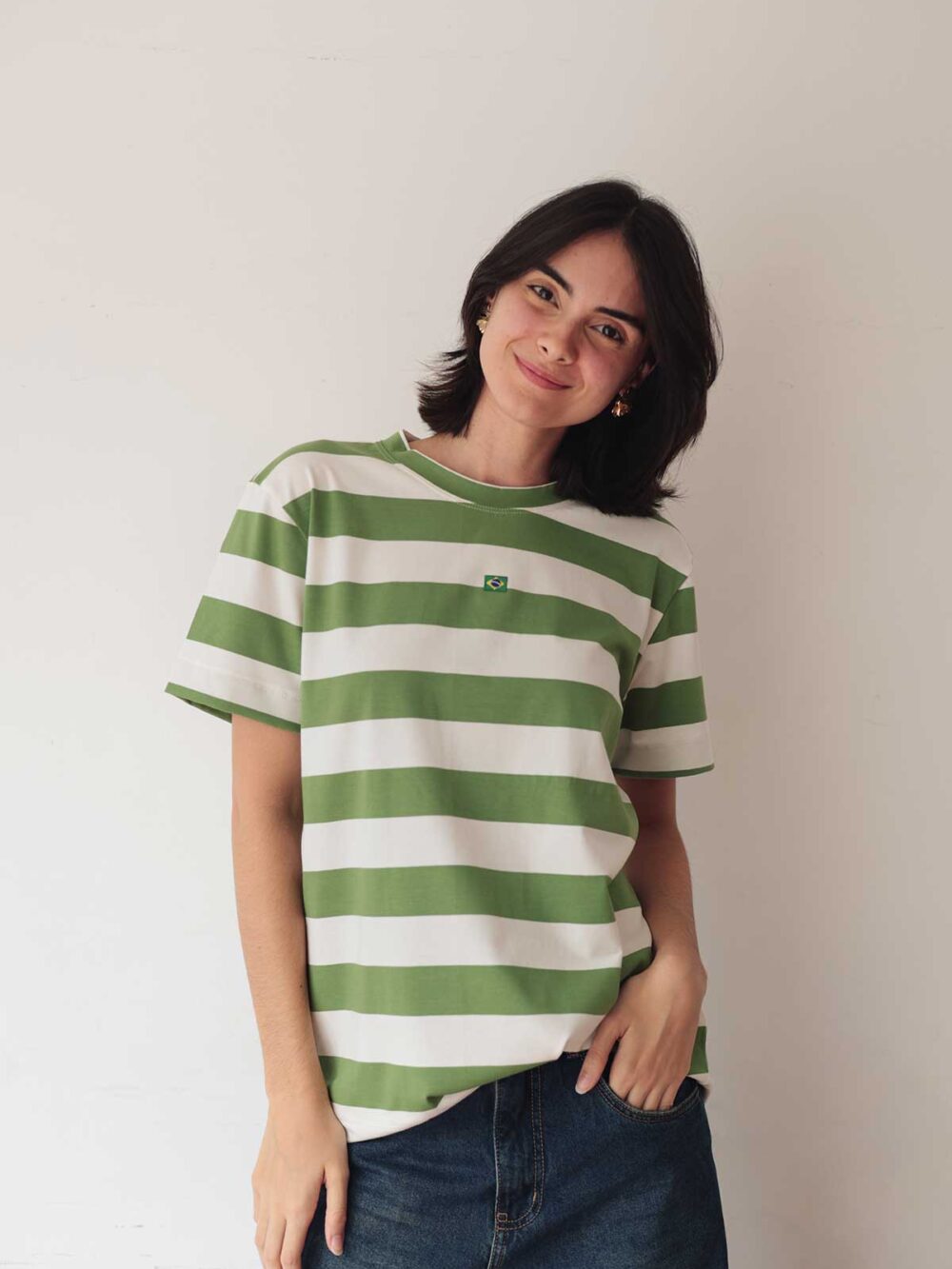 Camiseta listrada - verde