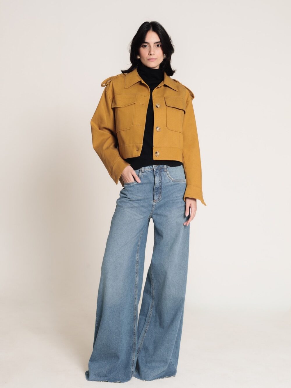 Calça wide leg jeans